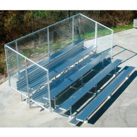 Gt Grandstands By Ultraplay NA-0415STD_CL 4 Row National Rep Aluminum Bleacher with Guardrail, 15 Long image.