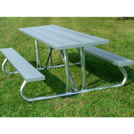 Gt Grandstands By Ultraplay PT-HG06 6 Picnic Table, Anodized Aluminum Planking, Galvanized Steel Frame image.