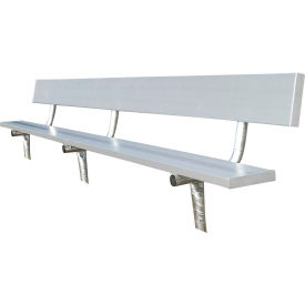 Gt Grandstands By Ultraplay BE-PB01000 10 Aluminum Team Bench w/ Back, In Ground Mount image.