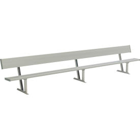 Gt Grandstands By Ultraplay BE-DG00706 76" Aluminum Team Bench w/ Back, Surface Mount image.