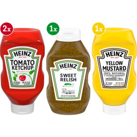 HEINZ Ketchup Mustard & Relish Picnic Pack 4 Pack