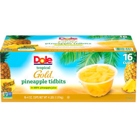 Dole Pineapple Tidbit Bowls 16 Count