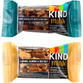 KIND Minis Dark Chocolate Nuts & Sea Salt and Caramel Almond & Sea Salt Variety 0.7 oz 32 Count