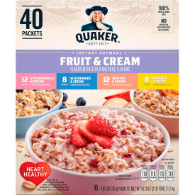 QUAKER Instant Oatmeal Fruit & Cream Variety Pack 40 Count