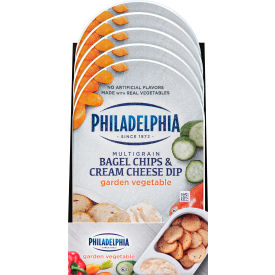 PHILADELPHIA Multigrain Bagel Chips & Garden Vegetable Cream Cheese Dip 2.5 oz 5 Count