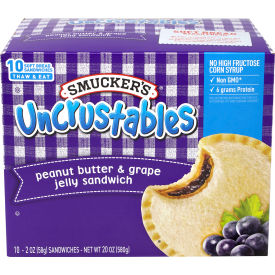 SMUCKERS UNCRUSTABLES Peanut Butter & Grape 2 oz 10 Count 2 Pack