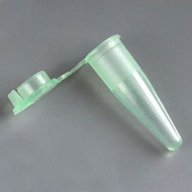 PCR Tube, 0.2mL, Thin Wall, Polypropylene, Attached Dome Cap, Green, 1000/Pack
