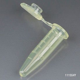 Microcentrifuge Tube, 0.5mL Polypropylene, Yellow, Stand-Up Zipbag, MG, 500/Pack