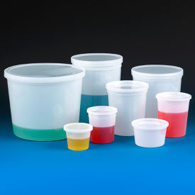 Multi-Purpose Container, 172 oz., (5160mL), Polyethylene, Snap Lid, Natural, 10/Pack