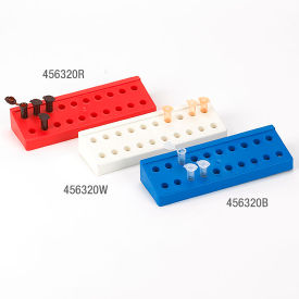Rack For 1.5mL and 2.0mL Microcentrifuge Tubes, Reinforced Polypropylene, 20-Place, Red
