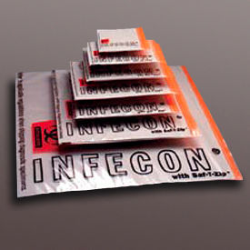 Infecon Liquid Tight Zipper Bag 9"" x 12"" Pocket and Printed BioHazard Symbol 1000/Pack