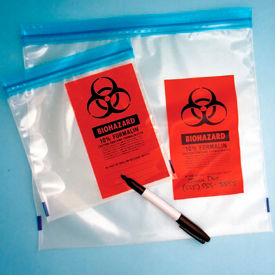 Bag STAT Red Specimen Transport 12"" x 12"" Zipper Document Pouch Tearzone 1000/Pack