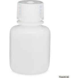 Bottle, Narrow Mouth, HDPE, Attached Polypropylene Screw Cap, 30mL, 12/Pack