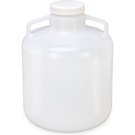 Carboy, Round w/Handles, Wide Mouth, White Screwcap, Autoclavable, 15 Liter view 2