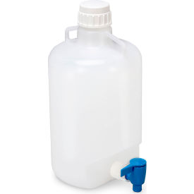 Carboy, Round with Spigot & Handles, White PP Screwcap, Autoclavable, 5 Liter view 2