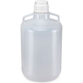 Carboy, Round with Handles, HDPE, White PP Screwcap, 20 Liter view 2