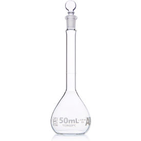 Flask Volumetric  Globe Glass Class A To Contain (TC) ASTM E288 50mL 6/Box