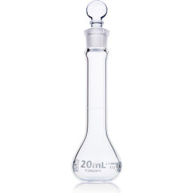 Flask Volumetric Wide Mouth Globe Glass Class A To Contain (TC) ASTM E288 20mL 6/Box