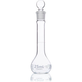 Flask Volumetric Wide Mouth Globe Glass Class A To Contain (TC) ASTM E288 25mL 6/Box