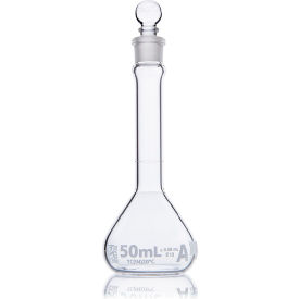 Flask Volumetric Wide Mouth Globe Glass Class A To Contain (TC) ASTM E288 50mL 6/Box