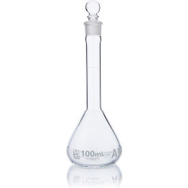 Flask Volumetric Wide Mouth Globe Glass Class A To Contain (TC) ASTM E288 100mL 6/Box