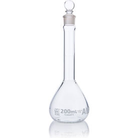 Flask Volumetric Wide Mouth Globe Glass Class A To Contain (TC) ASTM E288 200mL 6/Box