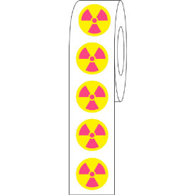 Cryo Label 9.5mm Radioactive Dots, Yellow/Pink, 1000/Roll view 2