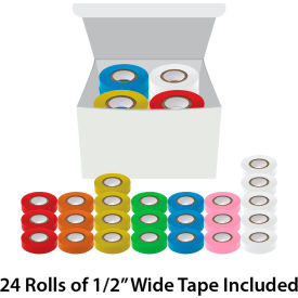 Labeling Tape, 1/2" x 500", Multi-Color, 24 Rolls/Box view 2