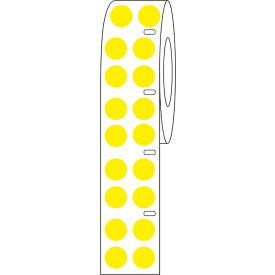 Cryo Direct Thermal Label, 13mm Dots For 2.0mL Tubes, Yellow, 4000/Roll view 2