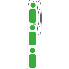 Cryo Label/Dot Combo, 24x13mm & 9.5mm Dot For 1.5mL Tubes, Green, 500/Roll view 2