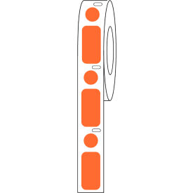 Cryo Label/Dot Combo, 24x13mm & 9.5mm Dot For 1.5mL Tubes, Orange, 500/Roll view 2
