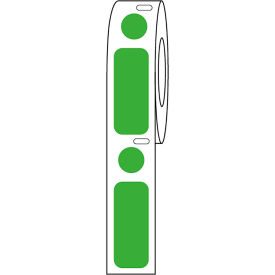 Cryo Label/Dot Combo, 33x13mm & 9.5mm Dot For 2.0mL Tubes, Green, 500/Roll view 2