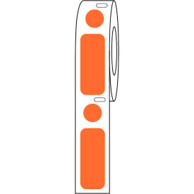Cryo Label/Dot Combo, 33x13mm & 9.5mm Dot For 2.0mL Tubes, Orange, 500/Roll view 2