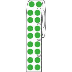 Cryo Direct Thermal Label, 9.5mm Dots For 1.5mL Tubes, Green, 4000/Roll view 2