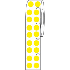 Cryo Direct Thermal Label, 9.5mm Dots for 1.5mL Tubes, Yellow, 4000/Roll view 2