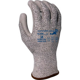 Basetek® Cut Resistant Gloves Polyurethane Coated ANSI A2 XS Salt & Pepper 12 Pairs