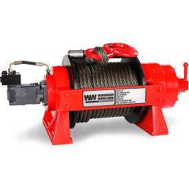 Warrior Winches JR Industrial Hydraulic Winch with Steel Cable 29700 lb. Capacity 