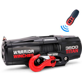 Warrior Winches Titan A Type Electric Winch with Synthetic Rope 3500 lb. Capacity 12V 