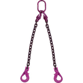 1/2" x 10' Adjustable 2 Leg Chain Sling with Self-Locking Hooks, Grade 100 view 2