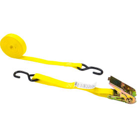 Ratchet Strap with S-Hooks Utility, 1" x 20', Yellow view 2
