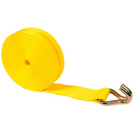 Winch Strap with Wire Hooks, 2" x 20', Yellow view 2