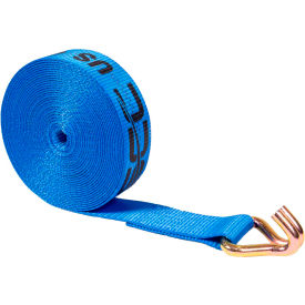 Winch Strap with Wire Hook, 2" x 20', Blue view 2