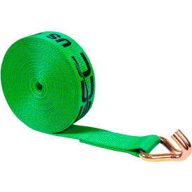 Winch Strap with Wire Hook, 2" x 20', Green view 2