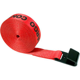 Winch Strap with Flat Hook, 2" x 27', Red view 2