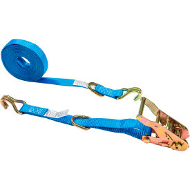 Ratchet Strap with D-Ring & J-Hook, 1" x 15', Blue view 2