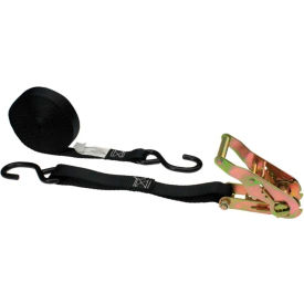 Ratchet Strap with S-Hook, 1" x 16', Black view 2