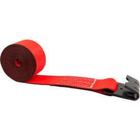 Winch Strap with Flat Hook, 3" x 30', Red view 2