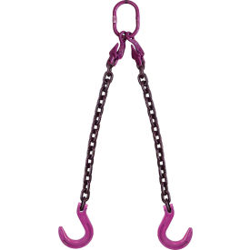3/8" x 5' Adjustable 2 Leg Chain Sling with Foundry Hooks, Grade 100 view 2