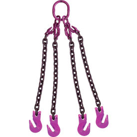 3/8" x 10' Adjustable 4 Leg Chain Sling with Grab Hooks, Grade 100 view 2