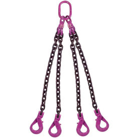 3/8" x 8' 4 Leg Chain Sling with Self-Locking Hooks, Grade 100 view 2